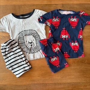 💥2/$20 Kids Pajamas Set - Gray and Navy with Lion and Crab Prints